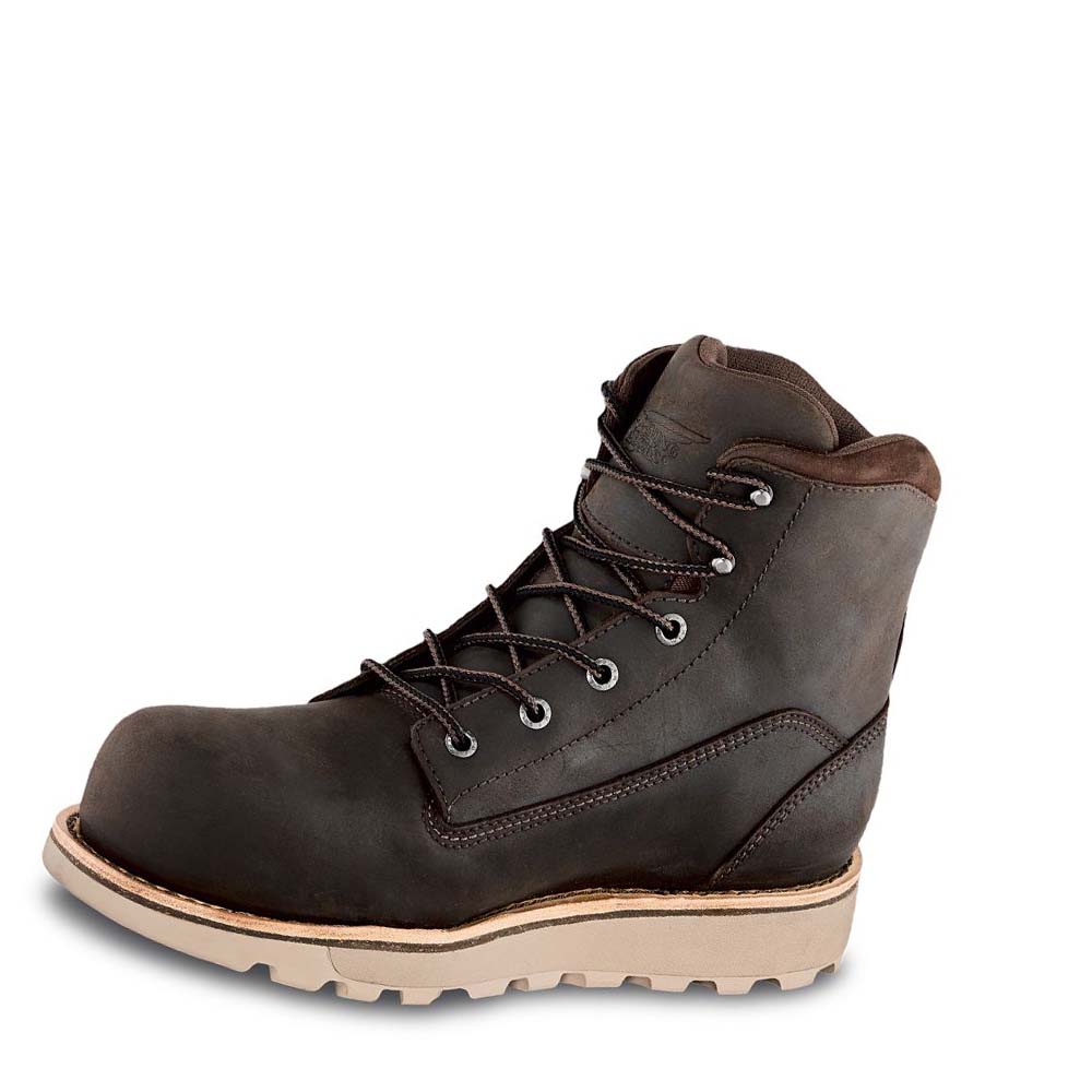 Red Wing Traction Tred Lite 6-inch Safety Toe Men's Waterproof Boots Coffee | ZA 57ILH